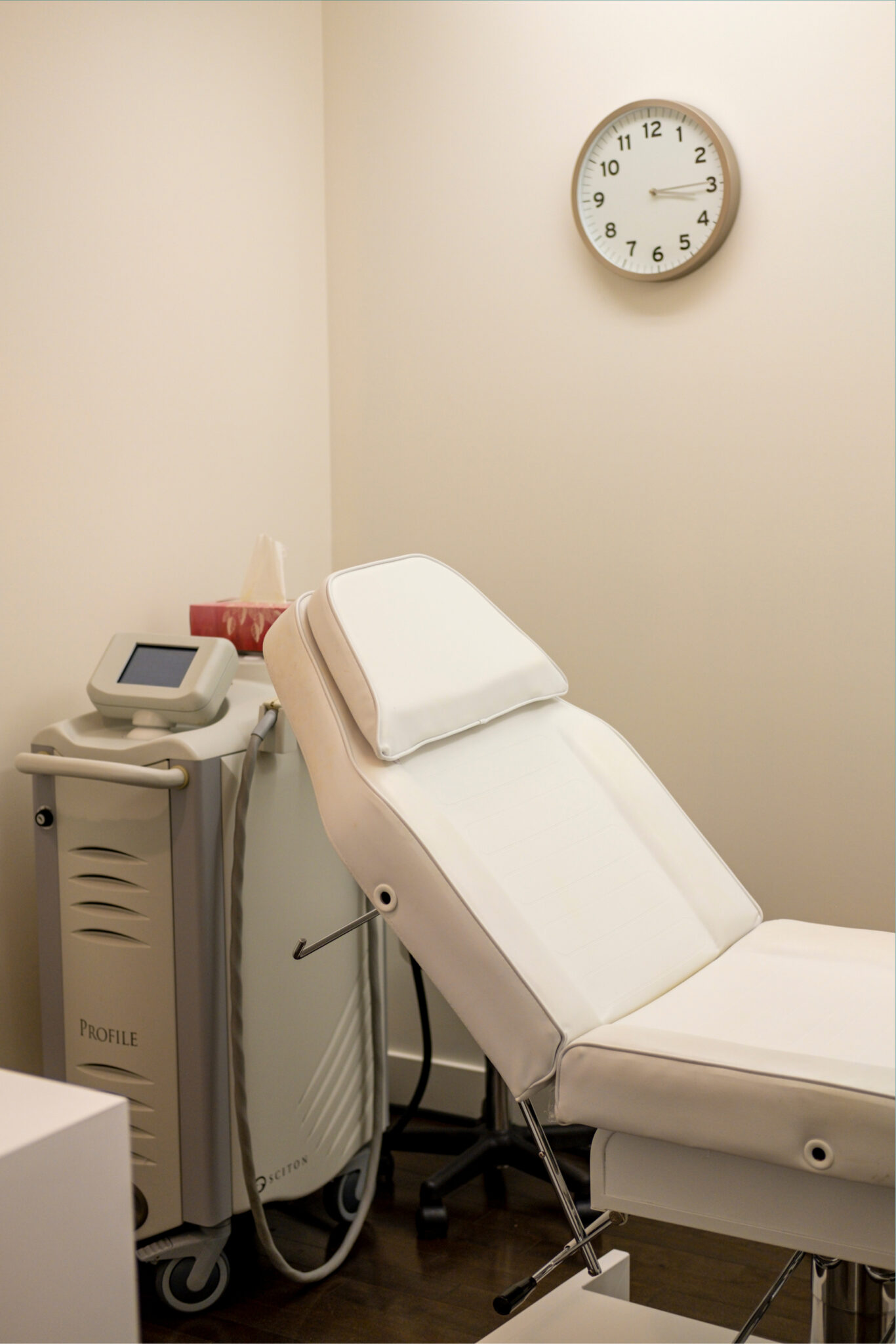 A chair in the Live Young Clinic